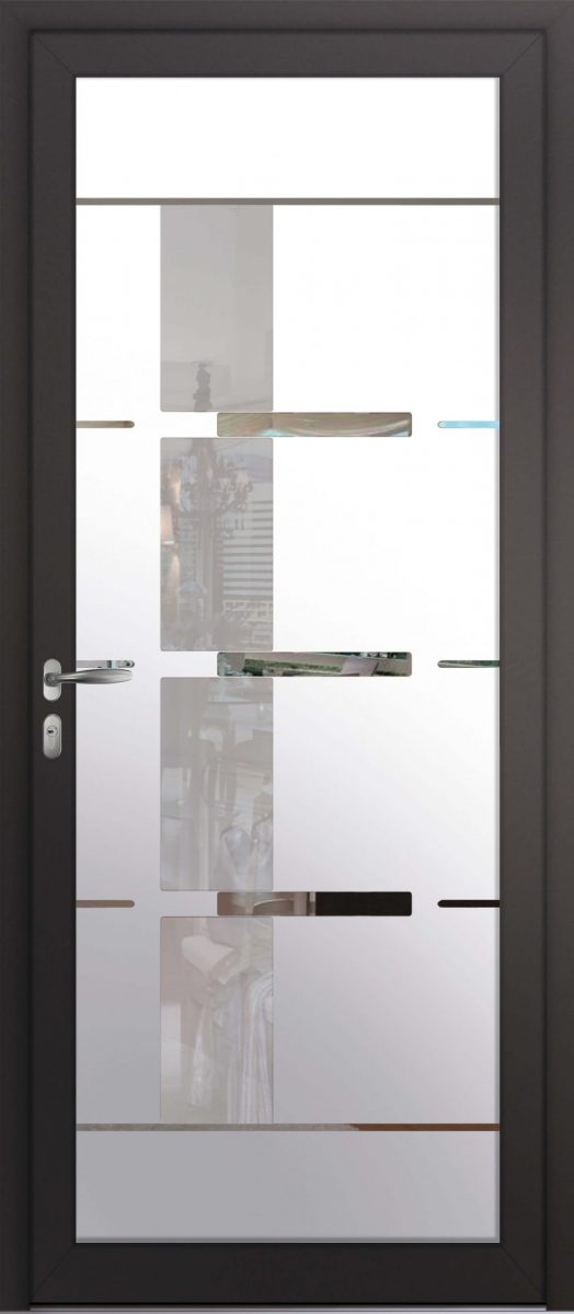 porte vitrée aluminium dépoli