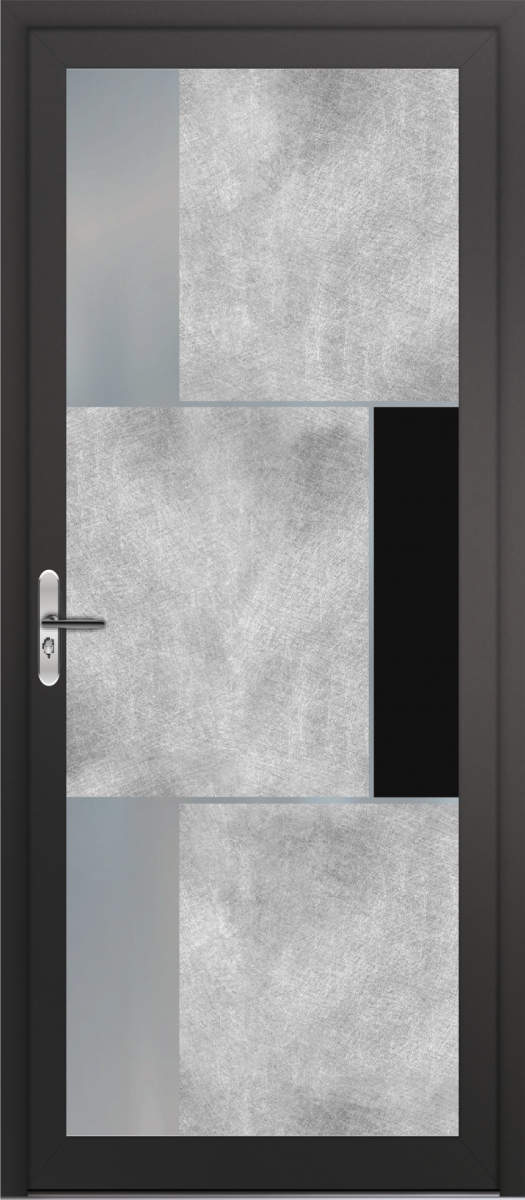 porte entrée vitrée effet béton
