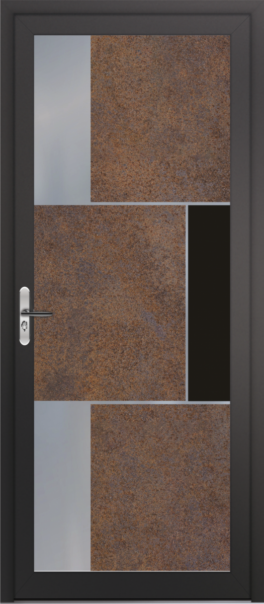 porte vitrée effet matière