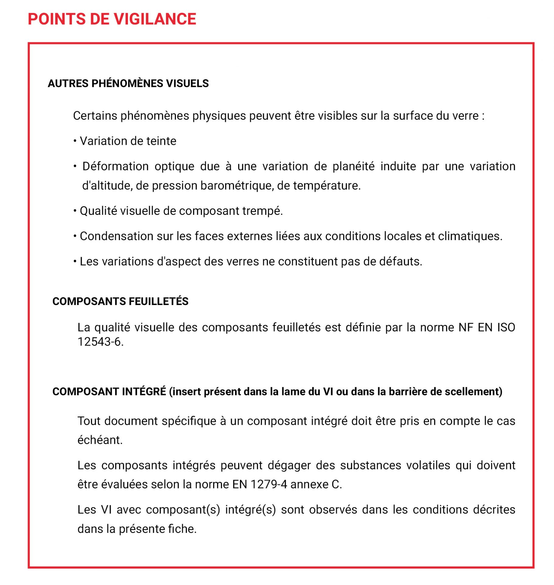 points de vigilance